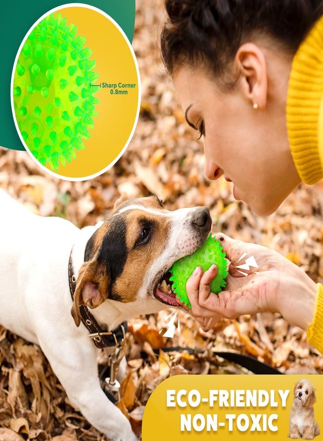 PUPTILY 2 Different Functions Interactive Ball for Dogs 2.5” Squeaky Dog Balls Toys and Puppy Teething Chew Toy Balls for Small Dogs for Clean Teeth and Training （5Pcs） - Image 5