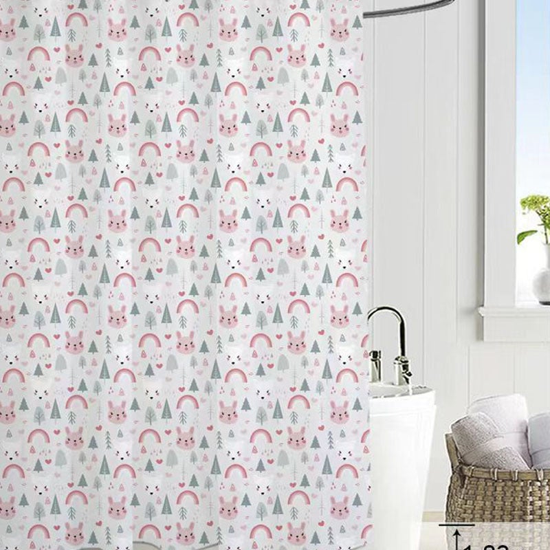 general PEVA Shower Curtain with Starfish Pattern, Waterproof Bathroom Partition with Hooks - Image 1