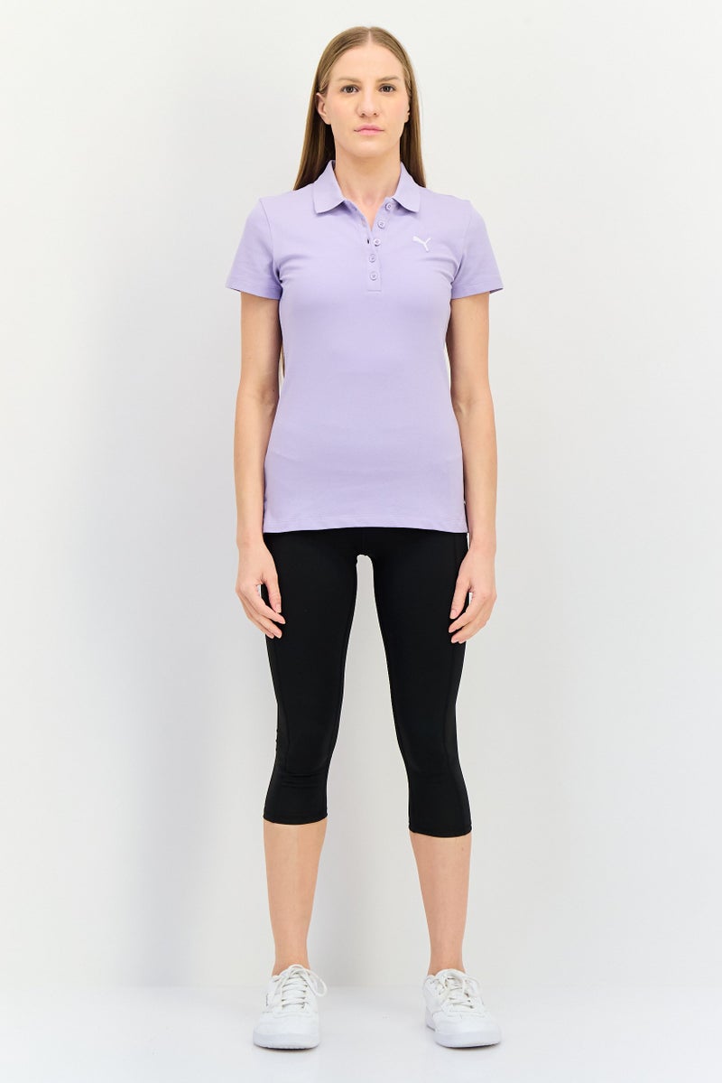 PUMA تي شيرت رياضي نسائي بأكمام قصيرة، لون بنفسجي فاتح - Image 2