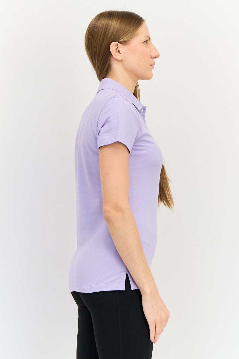 PUMA تي شيرت رياضي نسائي بأكمام قصيرة، لون بنفسجي فاتح - Image 4