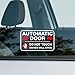 TESWEY 10PCS Automatic Door Alert Stickers for Taxi Rideshare 4x25 Inch Vinyl Decals with Driver Will Open Message High Visibility Window Cling - Image 2