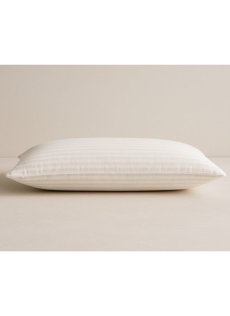 MAXQON Set of 2-Bed Pillow Striped White Hotel Standard Extra Soft Microfiber Anti Allergic&Anti-bacterial,  Size(50x70CM)  - Image 4