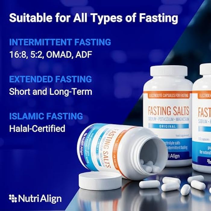 Nutri-Align Fasting Salts Fasting Electrolytes, 120 Capsules | Pure Electrolyte Capsules for Extended and Intermittent Fasting | Sodium Potassium Magnesium Electrolytes | Sugar Free & Filler Free - Image 3
