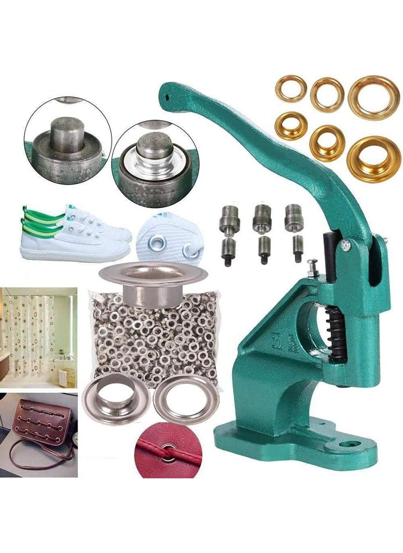 DIY Crafts Diy Crafts CTDIYHI57354 Machine Hand Grommet Machine 3 Die 024 Manual Grommet Press Punch Tool Kit Eyelet Press Machine With 1800 Gold Grommets Silver  - Image 5