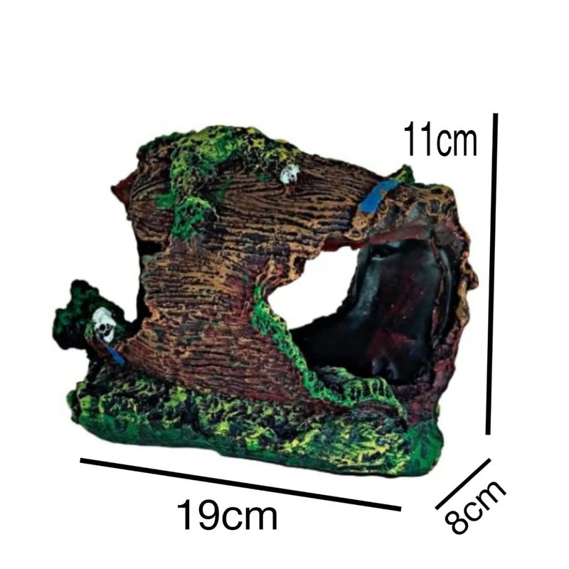 Mistletoe Natural Looking Hollow Wooden Tree Hidden Space For Fish Decorative Ornaments For Aquarium Decoration Toy,19 Centimeters,9 Cm - Image 1