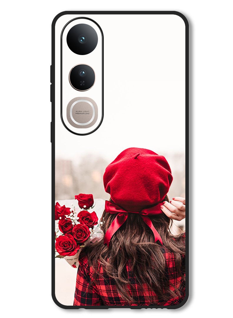 Theodor Case Compatible with Vivo V50 Lite Protection Shockproof Bumper Cover Holding Flowers - Image 1
