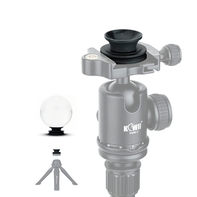 JJC KIWIFOTOS Crystal Lens Ball Stand for 50mm100mm Diameter Glass Sphere Suction Mount 1420 Female Thread Arca Swiss Type Plate Design Aluminium AlloySilica Gel