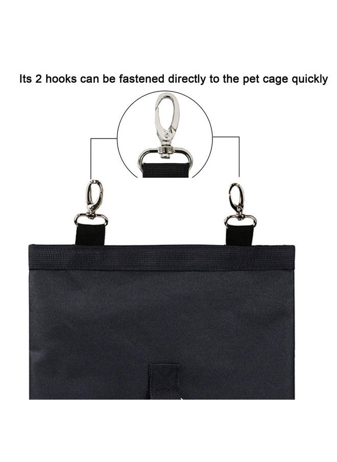 lenpestia Rabbit Hay Feeder Bag Guinea Pigs Hanging Hay Rack Manger Holder Dispenser Small Animal Feeder Storage Pouch for Bunny Chinchilla Hamster (Black, 2 Windows)  - Image 4