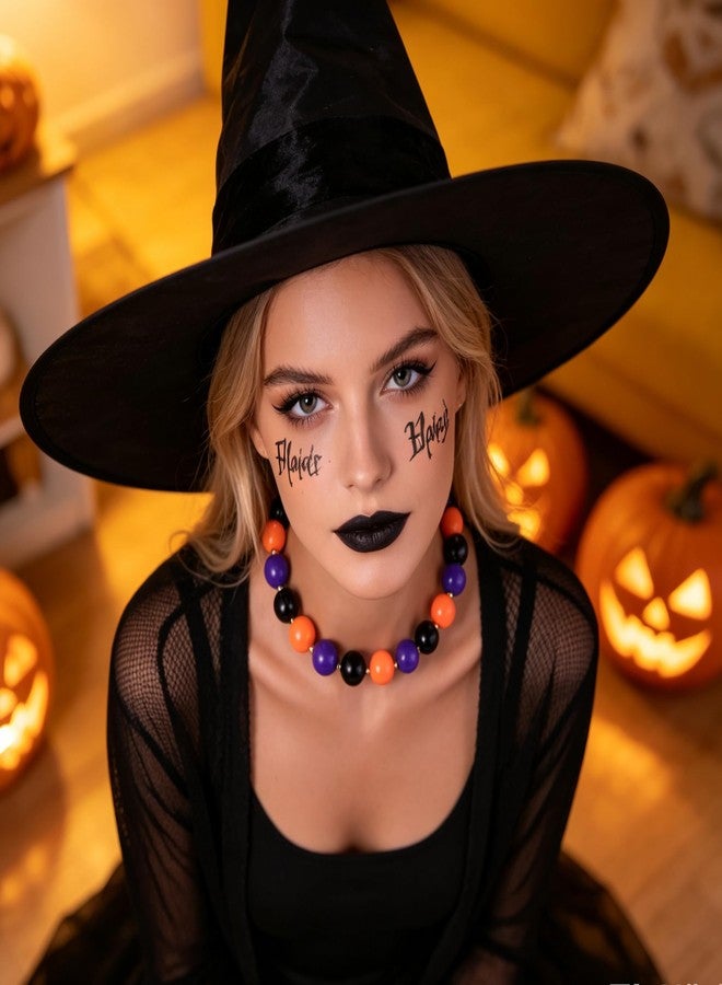 kepvrio Halloween Beaded Necklace for Women,Pumpkin Ghost Bead Necklace (colorful) - Image 3