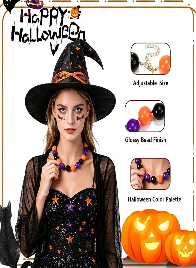 kepvrio Halloween Beaded Necklace for Women,Pumpkin Ghost Bead Necklace (colorful) - Image 4