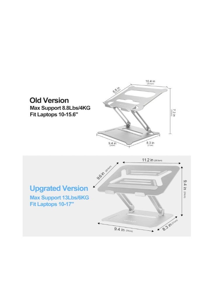Generic - urmust Adjustable Laptop Stand for Desk Aluminum Computer Stand for Laptop Riser Holder Notebook Stand Compatible with MacBook Air Pro Ultrabook All Laptops 11-17"(Silver) - Image 1