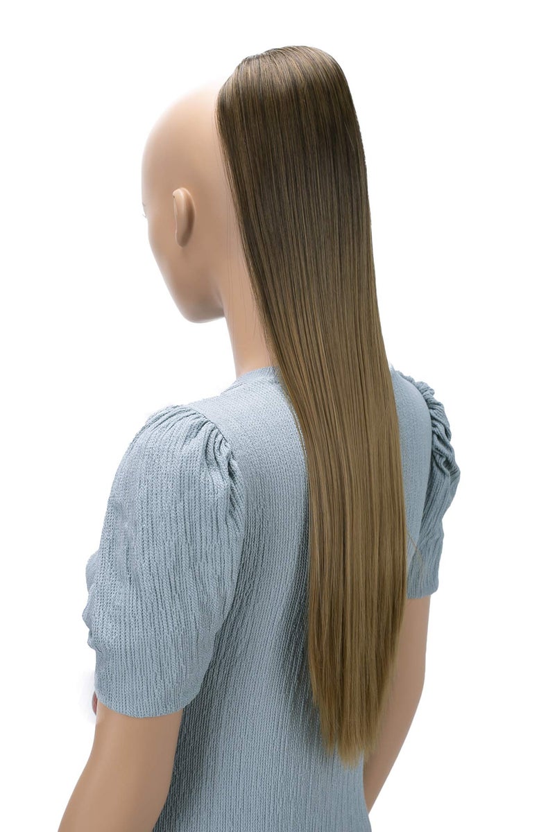 CAISHA 26 Longhair Hairpiece Ponytail Extension Drawstring Straigth HeatResistant Synthetic Fibres Light Brown Mix PH625