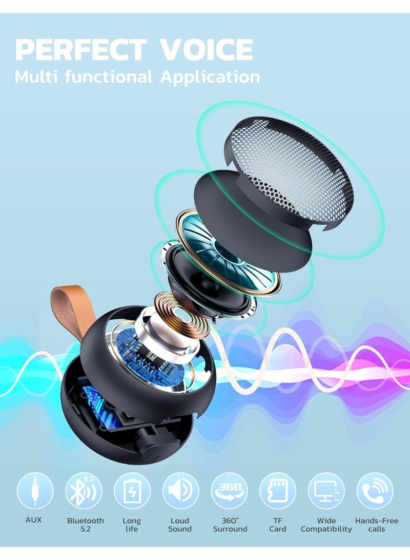 عام مكبر صوت بلوتوث، مكبر صوت صغير مقاوم للماء IPX7، بلوتوث لاسلكي مع صوت عالٍ، يدعم رعاية TF/ميكروفون مدمج - لحلقة تسلق، الشاطئ، التخييم، المشي لمسافات طويلة، حمام السباحة، هدية رائعة - Image 2