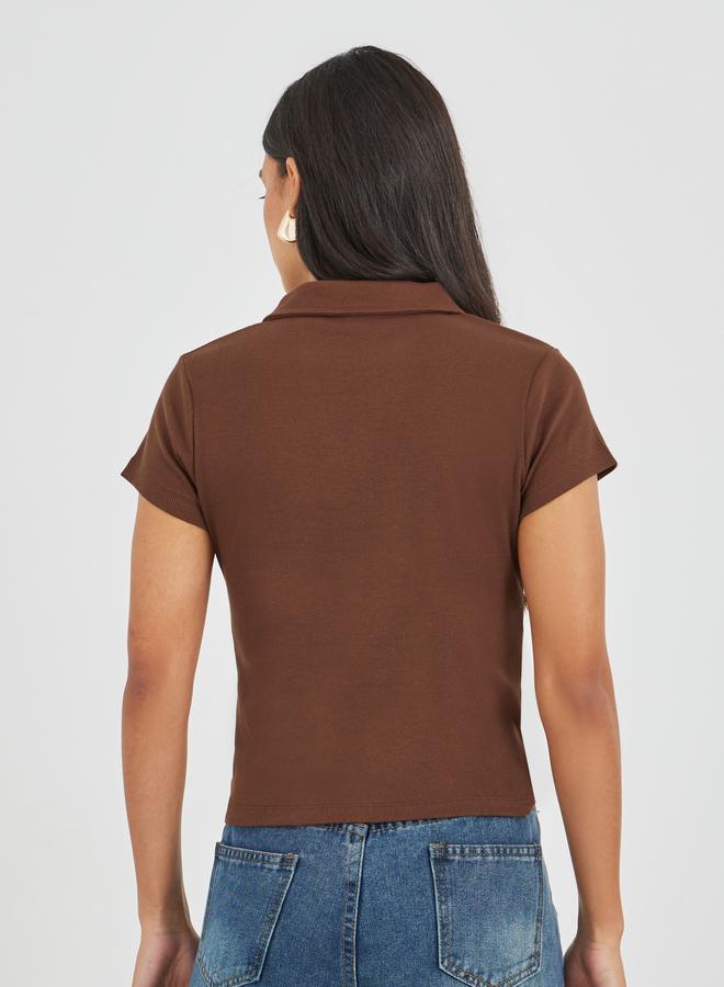 Styli Styli Plain Short Sleeve Regular Fit Polo T-Shirt - Image 4