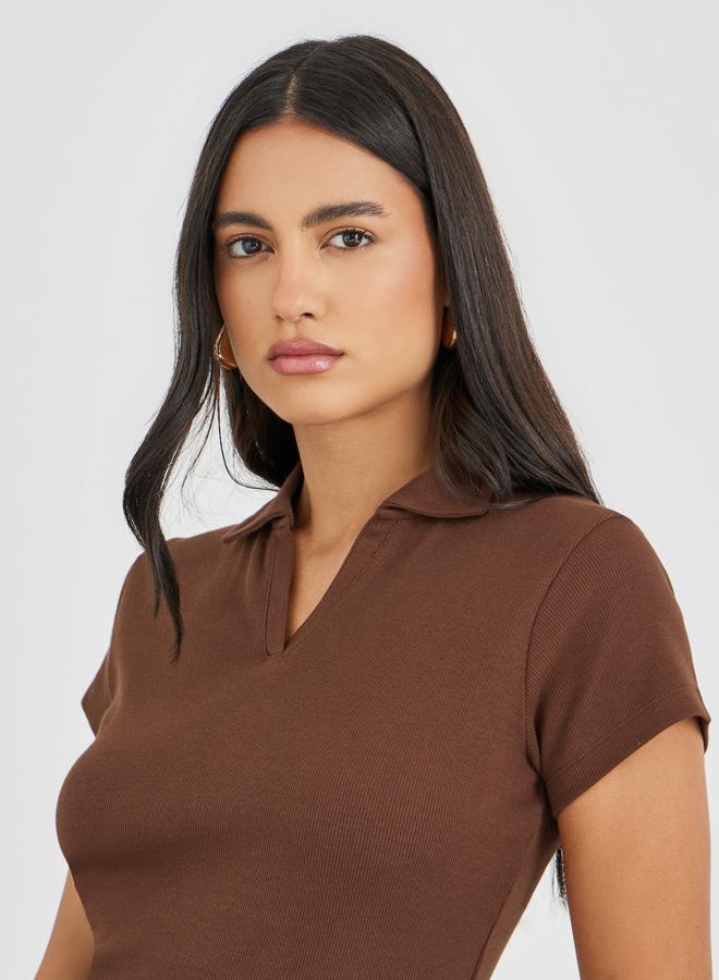 Styli Styli Plain Short Sleeve Regular Fit Polo T-Shirt - Image 3