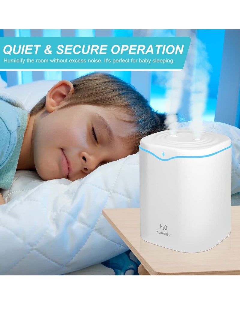 Arabest Humidifiers for Bedroom, 2L Cool Mist Humidifier for bedroom, USB Portable Desk Humidifier, Quiet Ultrasonic Humidifier with 2 Mist Modes and 7-Color Light, Auto Shut-Off, for Travel & home  - Image 3