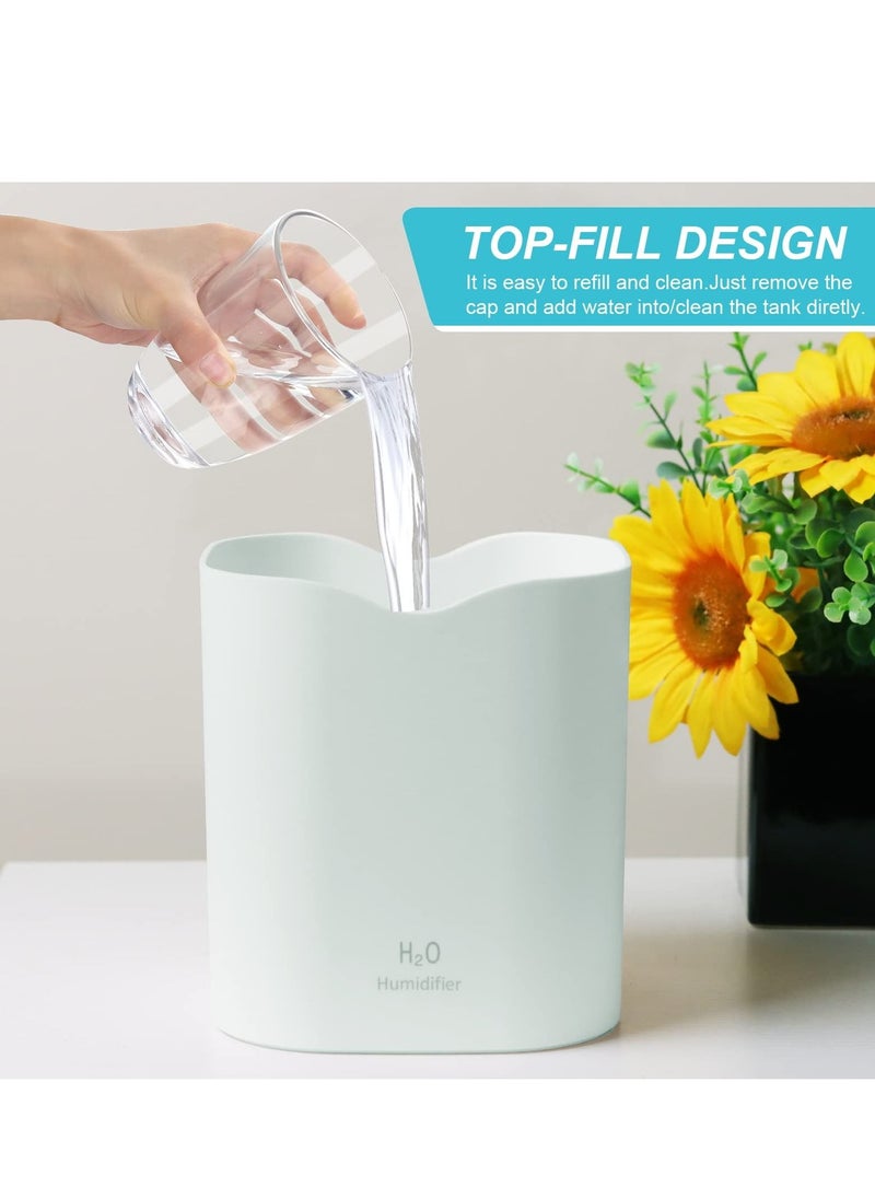 Arabest Humidifiers for Bedroom, 2L Cool Mist Humidifier for bedroom, USB Portable Desk Humidifier, Quiet Ultrasonic Humidifier with 2 Mist Modes and 7-Color Light, Auto Shut-Off, for Travel & home  - Image 2