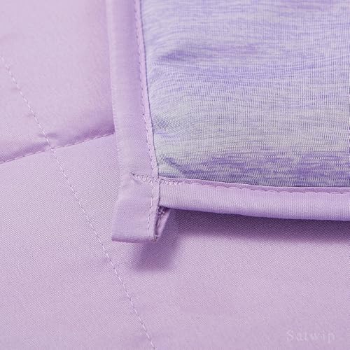 Satwip Cooling Weighted Blanket 15 lbs Cool Moire Jersey Bed Blanket Twin Size for Hot Sleeper with Soft Breathable Sanded, 48 x 72 inches, Purple - Image 3