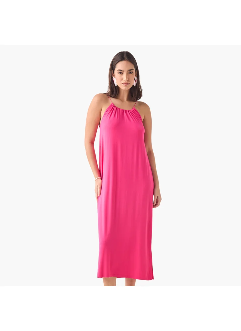 2Xtremz 2Xtremz Strappy Midi Dress with Round Neck