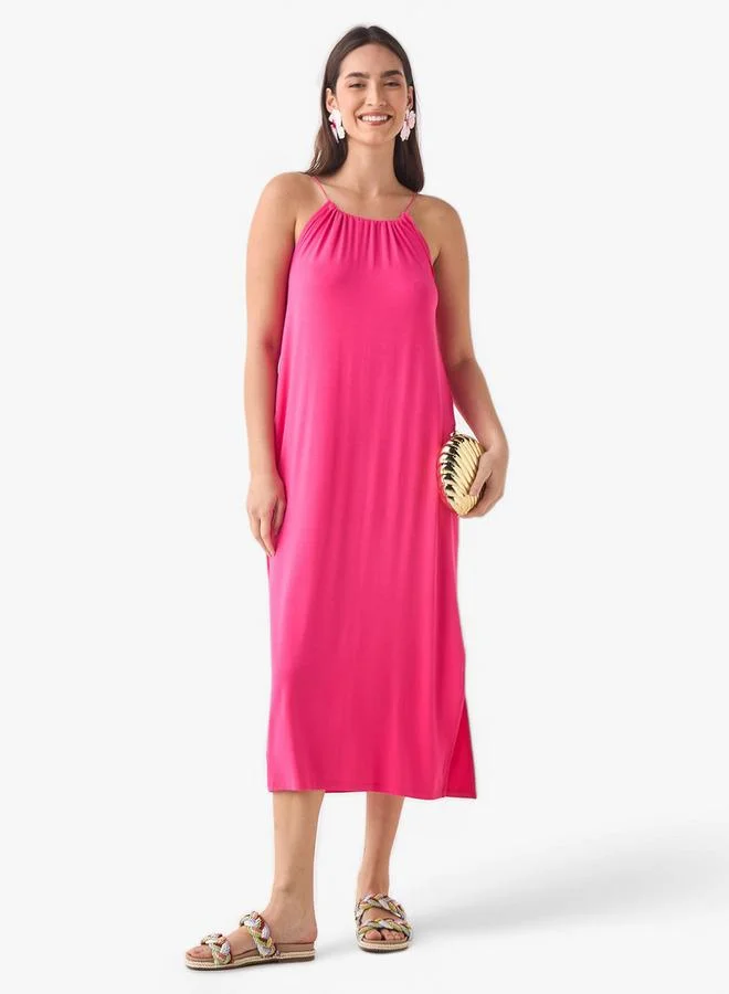 2Xtremz 2Xtremz Strappy Midi Dress with Round Neck