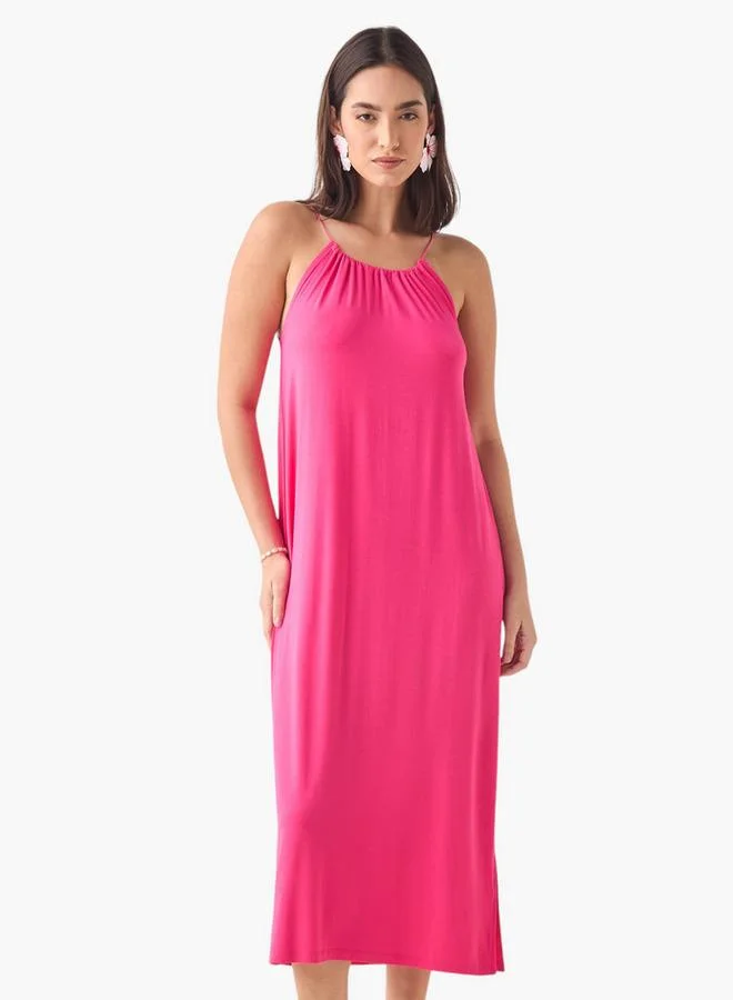 2Xtremz 2Xtremz Strappy Midi Dress with Round Neck