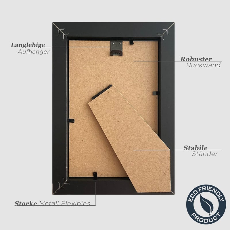 أطر صور ، مقاس 10 × 15 سم، خشبي أسود، إطار مصنوع من MDF، مجموعة من 3 أطر - Image 3
