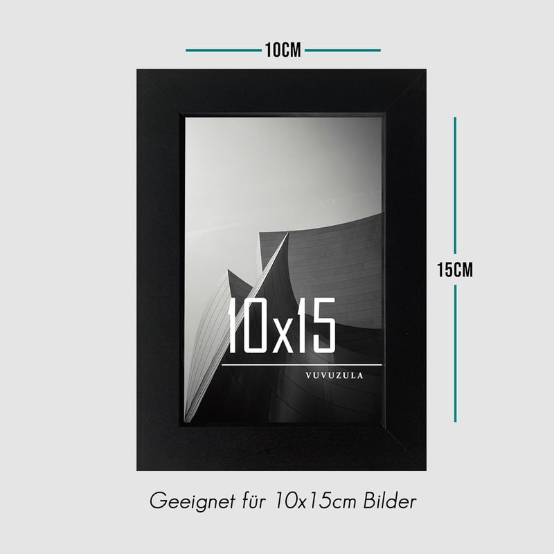 أطر صور ، مقاس 10 × 15 سم، خشبي أسود، إطار مصنوع من MDF، مجموعة من 3 أطر - Image 2