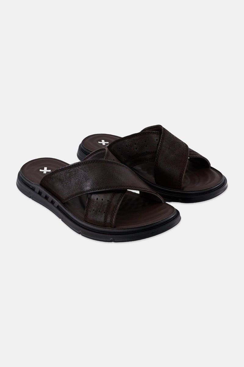 Xti Men Leather Upper Slip On Scandals, Brown - Image 1