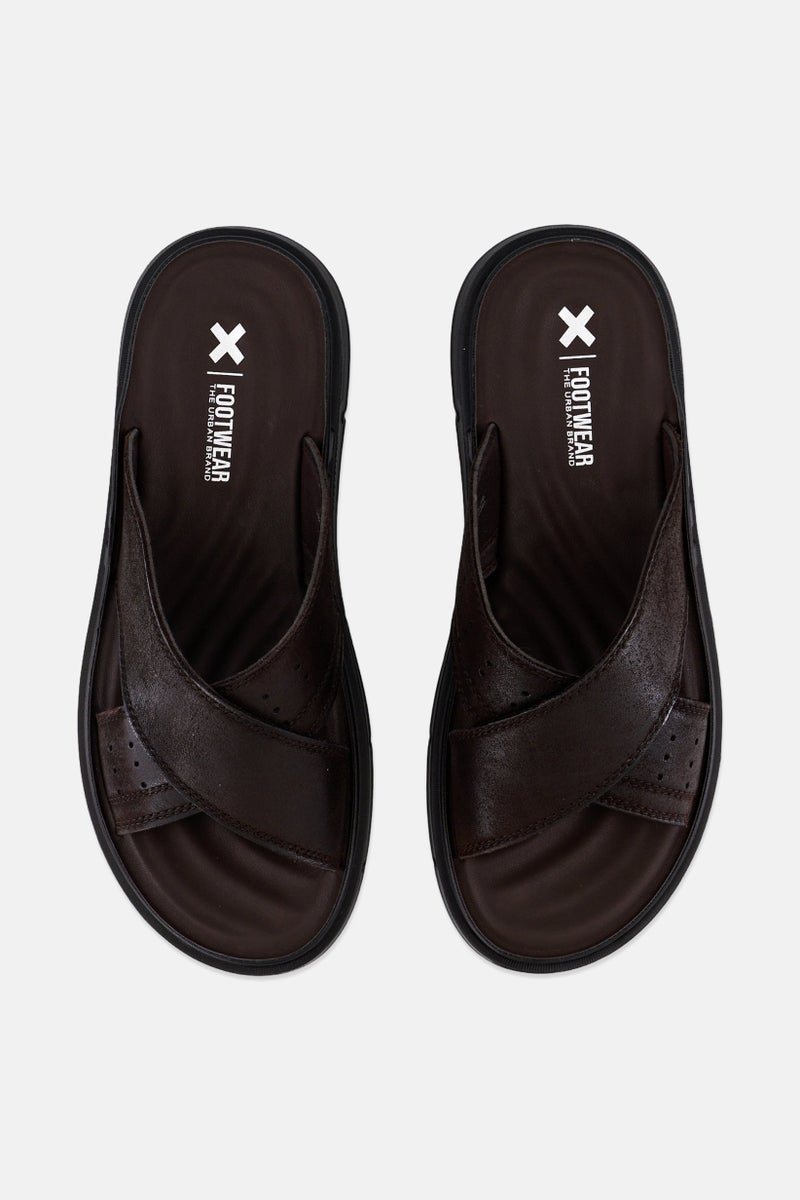 Xti Men Leather Upper Slip On Scandals, Brown - Image 3