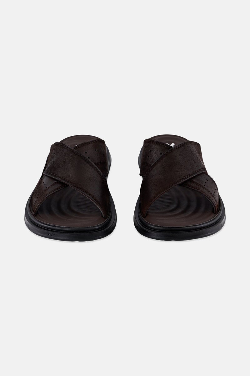 Xti Men Leather Upper Slip On Scandals, Brown - Image 4