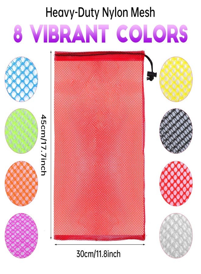 Visen 24 Colorful Mesh Drawstring Bags - Storage Mesh Stuff Sacks, Net Bags for Collecting Toys, Travel, Sports, Laundry, Gym - 11.8x17.7 Inches - Image 2