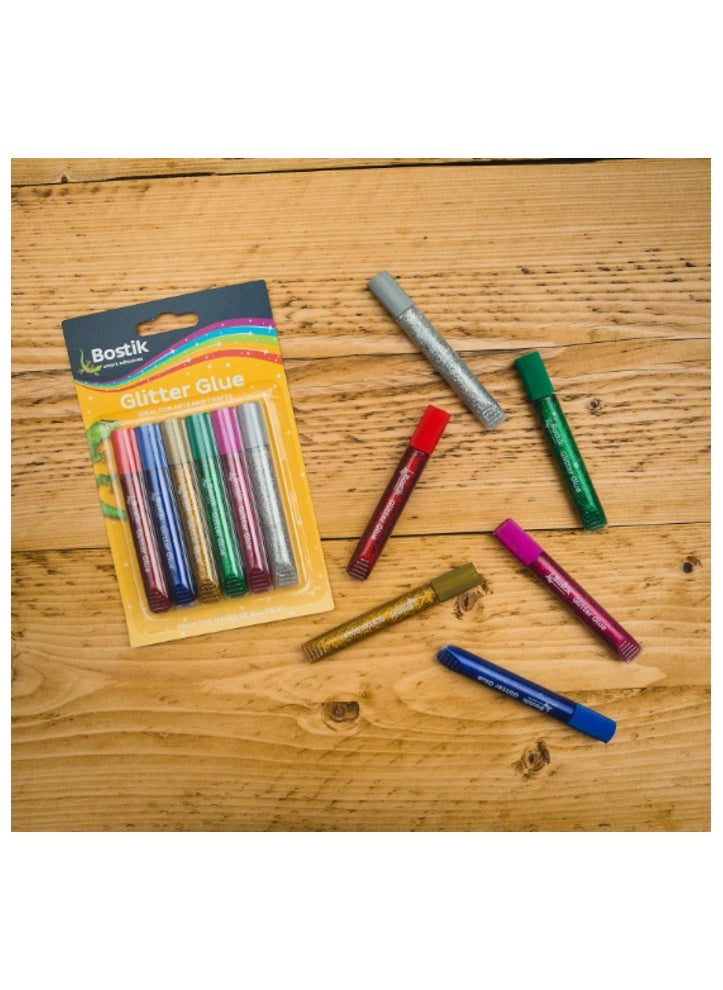 Bostik Bostik Glitter Glue 6 Pens + Blu Tack Square Blue Pack of 2 Back to School Bundle Offer  - Image 2