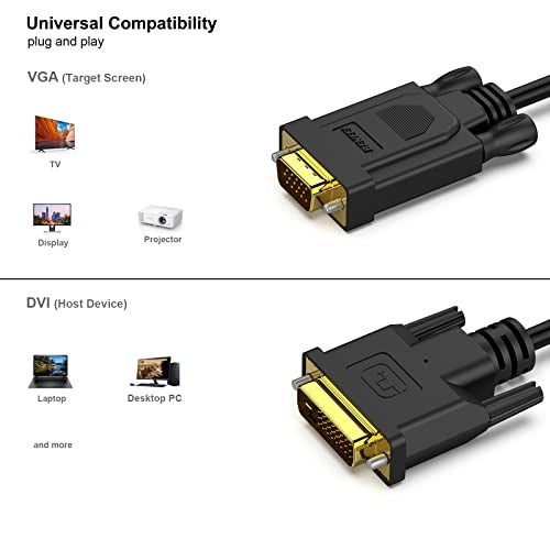 BENFEI Active DVI-D to VGA, DVI-D 24+1 to VGA 6 Feet Cable Male to Male Gold-Plated Cord - Image 3