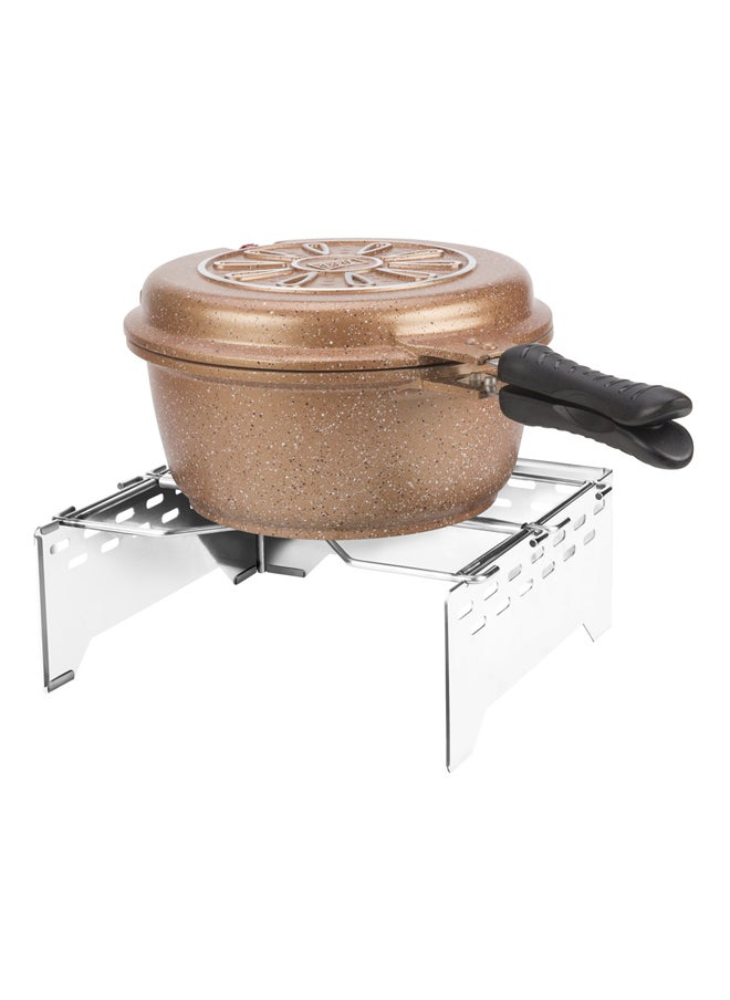 AL SANIDI Traveler's fire Stand, Portable mini barbecue charcoal grill for picnics  - Image 2