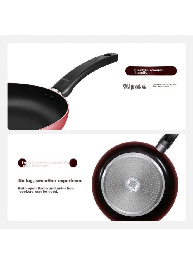 COOKER KING Chuidahuang مقلاة غير لاصقة للاستخدام المنزلي، مقلاة للستيك والبيض، 26 سم، دخان منخفض، متوافقة مع موقد التحريض، أحمر صيني، Wg46277 - Image 4