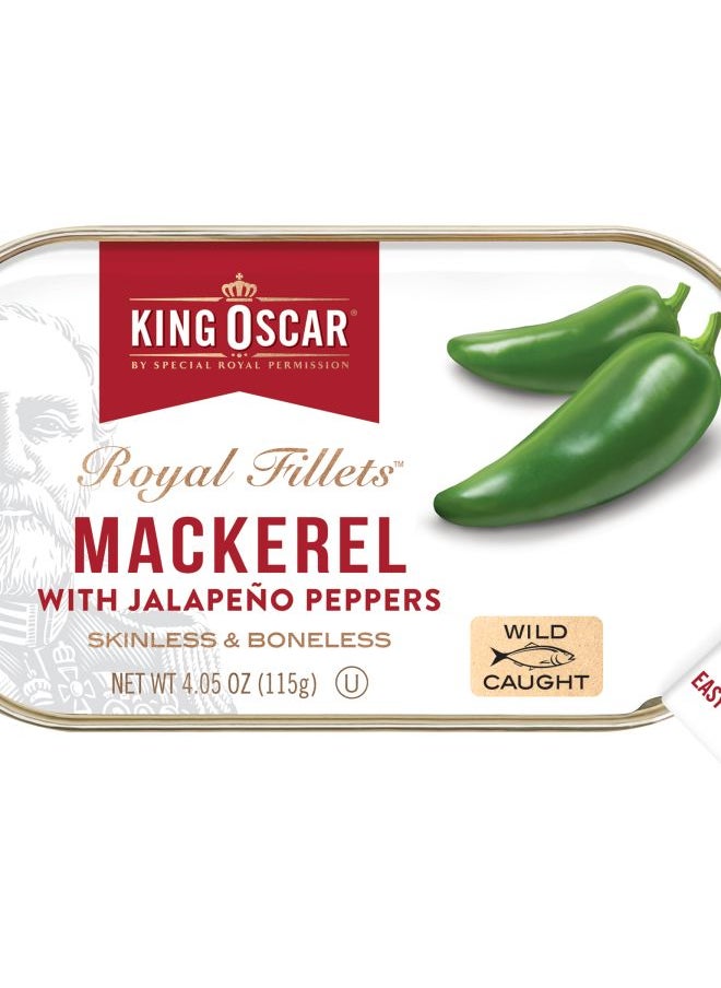 KING OSCAR Royal Fillets Mackerel With Jalapeno Peppers 4.05 oz (115 g) 