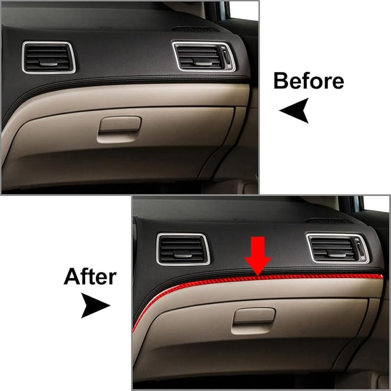 لوحة لوحة القيادة من ألياف الكربون الحمراء لتزيين هوندا سيفيك الجيل التاسع 2013-2015 - Image 4