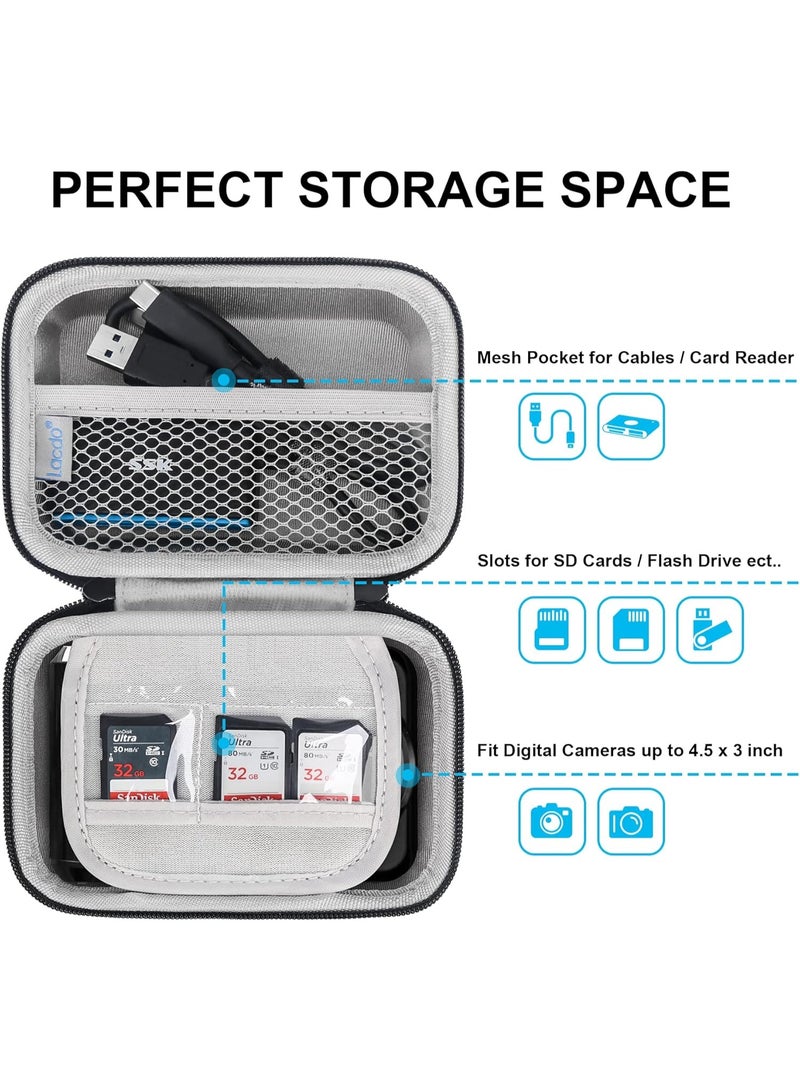 Lacdo Camera Case for Canon PowerShot G7 X Mark III/PowerShot G7 X Mark II 4K Vlogging Camera, Point and Shoot Vlogging Camera Bag Carrying Case, Mesh Pocket fits USB Cable, Batteries, Black+Gray - Image 4