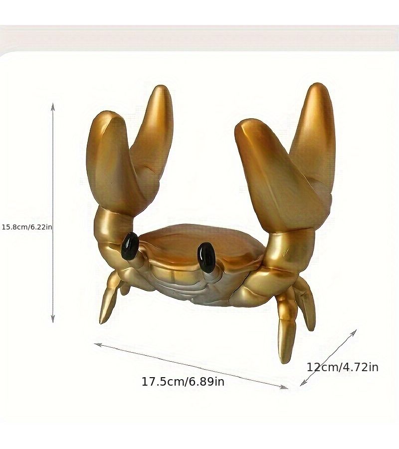 Creative Golden Crab Wine Rack European Style Resin Handcrafted Decorative Organizer For Living Room Home Bar And Kitchen Cabinet Display - Image 1