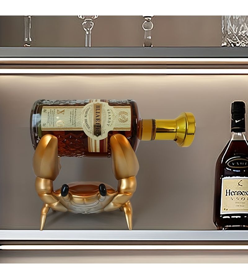 Creative Golden Crab Wine Rack European Style Resin Handcrafted Decorative Organizer For Living Room Home Bar And Kitchen Cabinet Display - Image 5