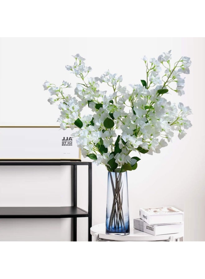 LATIFA Artificial Flowers Silk Bougainvillea Branches With Long Branches Set of 4 WHITE Color - Image 4