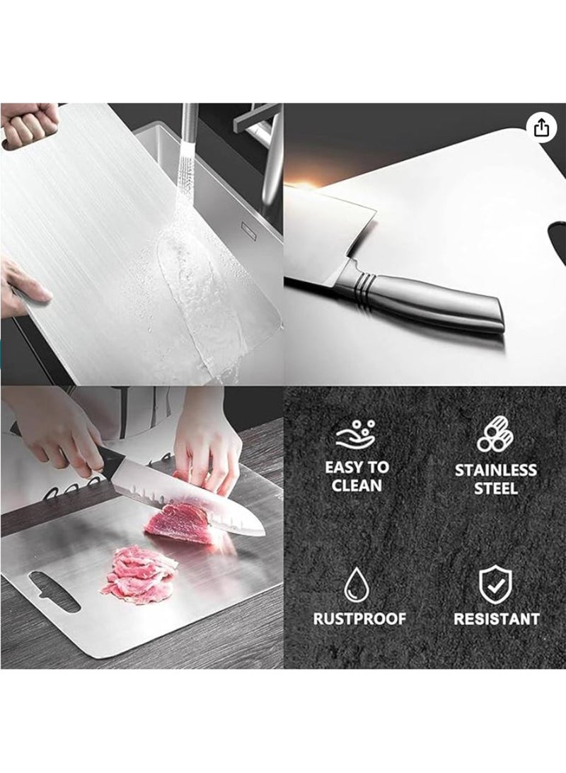 DANIM Titanium Cutting Board Premium Chopping Board - Double-Sided, Food-Grade Stainless Steel for Kitchen & Dining - Image 5