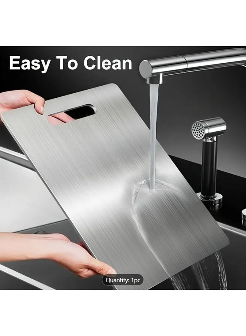 DANIM Titanium Cutting Board Premium Chopping Board - Double-Sided, Food-Grade Stainless Steel for Kitchen & Dining - Image 2