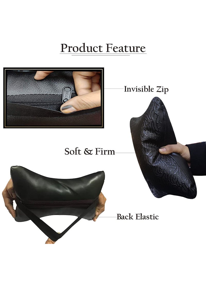 Adroitz Adroitz Kandid Abstract Print Black Car Neck Pillow Classic LookSet of 4 for Indica Vista_PR146  - Image 3