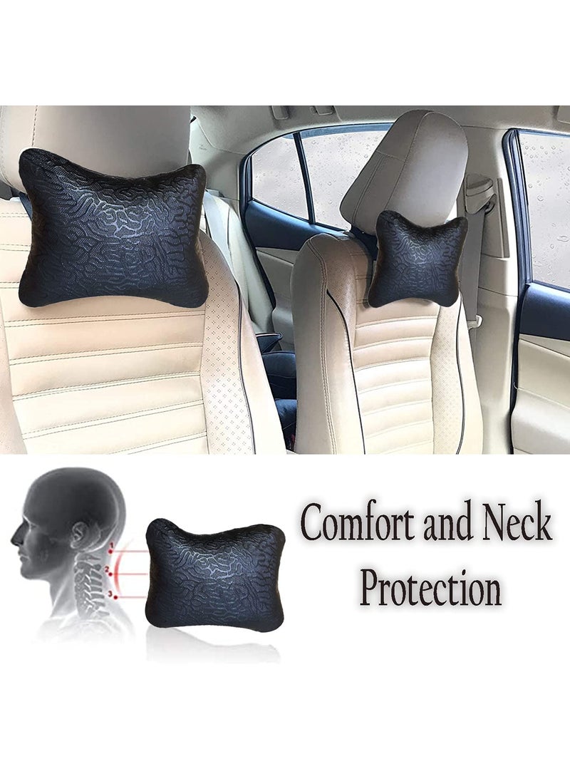 Adroitz Adroitz Kandid Abstract Print Black Car Neck Pillow Classic LookSet of 4 for Indica Vista_PR146  - Image 5