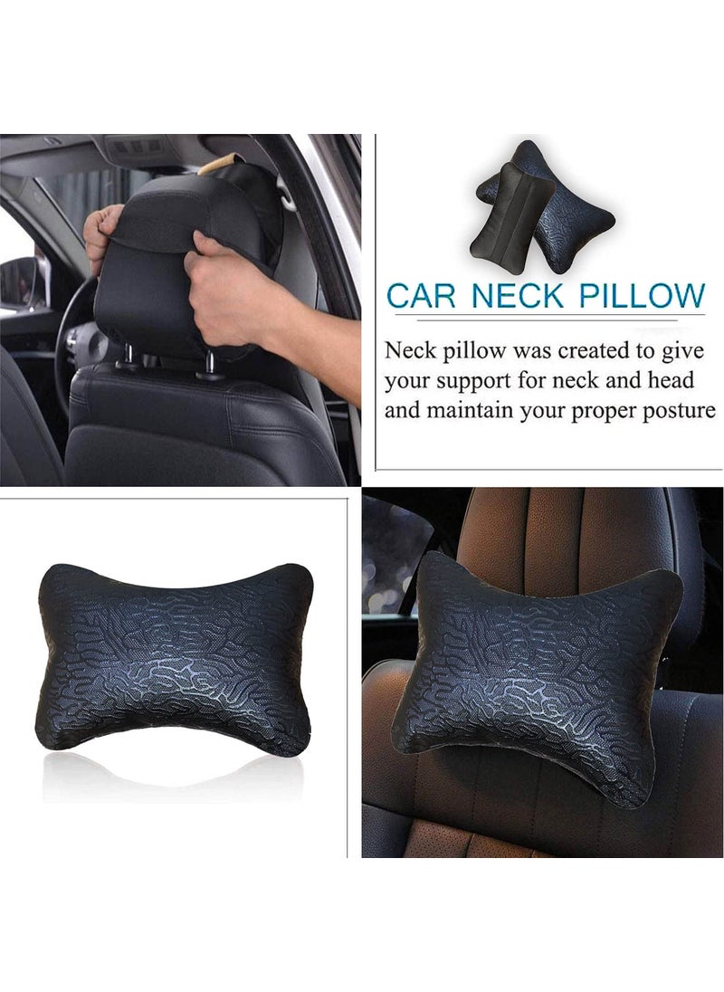 Adroitz Adroitz Kandid Abstract Print Black Car Neck Pillow Classic LookSet of 4 for Indica Vista_PR146  - Image 4