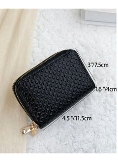 SOSEKO Credit Card And Money Wallet Holder Double Layer Zipper Black  - Image 4