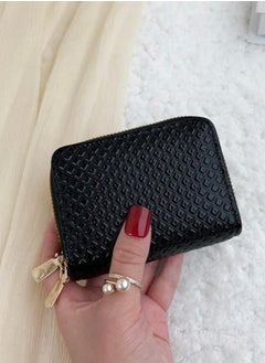 SOSEKO Credit Card And Money Wallet Holder Double Layer Zipper Black  - Image 5