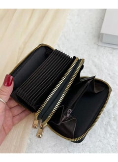 SOSEKO Credit Card And Money Wallet Holder Double Layer Zipper Black  - Image 3