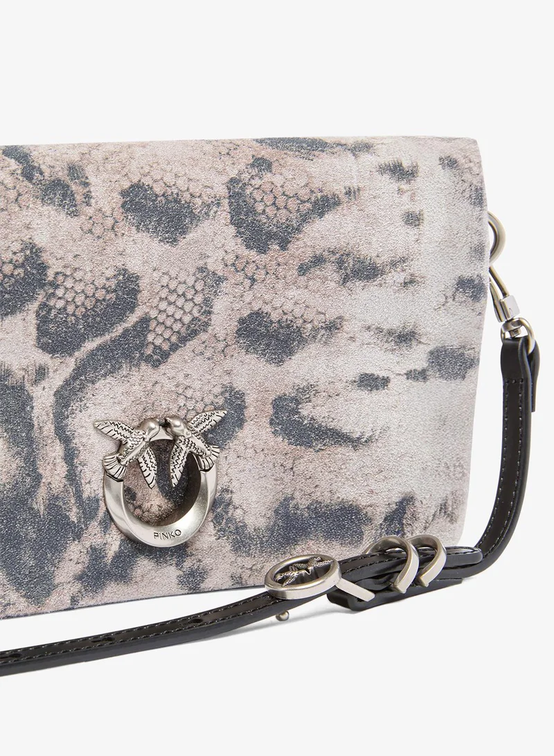 Pinko  Love Bag Click Soft Mini crossbody in python-print suede for Women | Best Price UAE